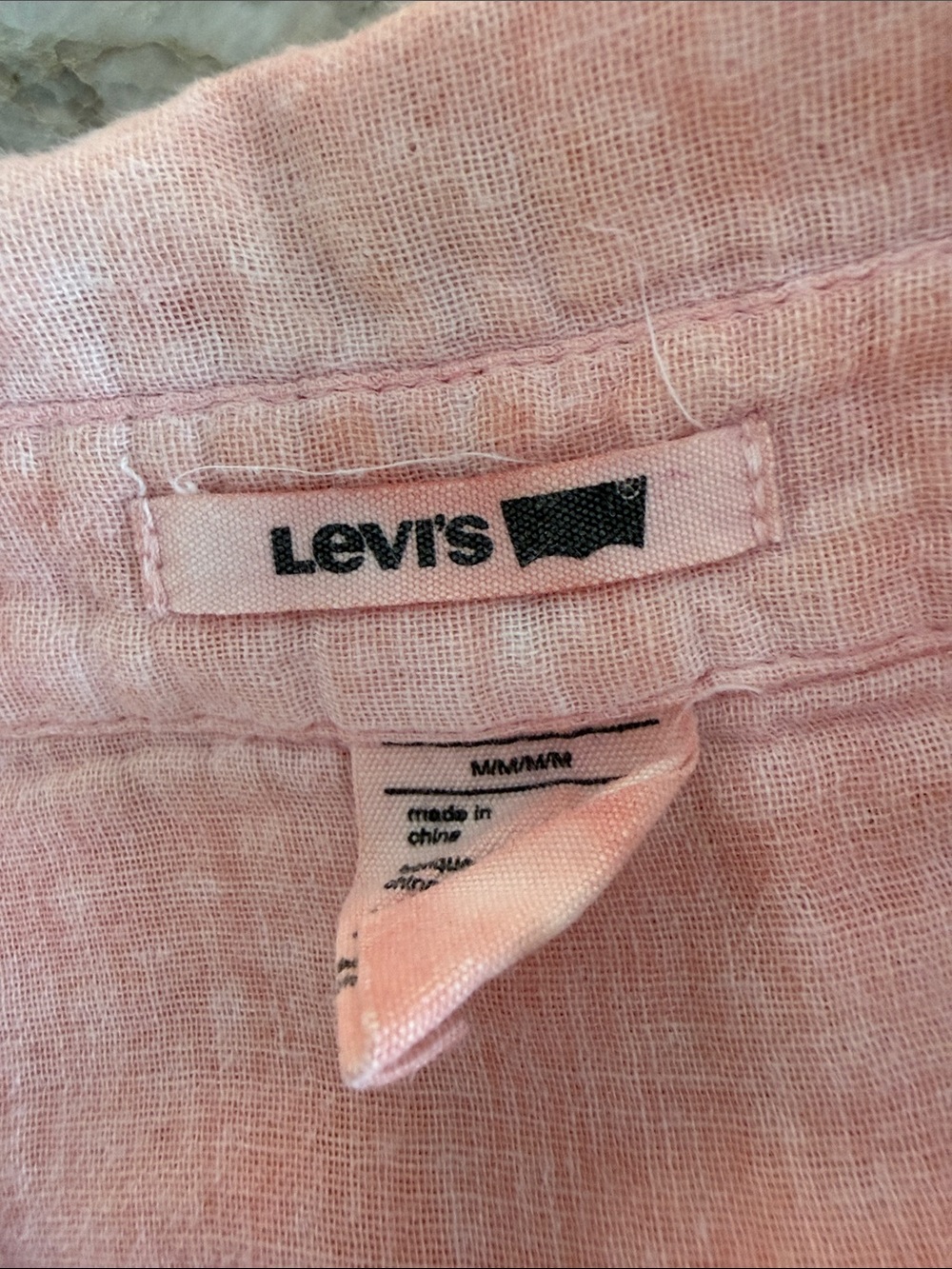 Levi's Ladies Resort Utility Shirt in Pale Orange/Peach Relaxed Washed Cotton M - Picture 7 of 9